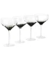 Sur La Table Cambron 4pc Optic Handmade Coupe Glasses In Black