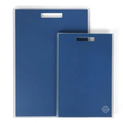 Sur La Table Kitchen Essentials 2 Piece (17" X 12" & 13" X 9") Cutting Board Set - Red In Blue