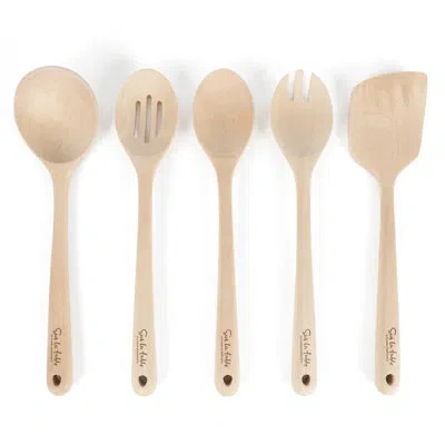Sur La Table Kitchen Essentials 5-piece Wood Cooking Spoon Set In Beige Wood