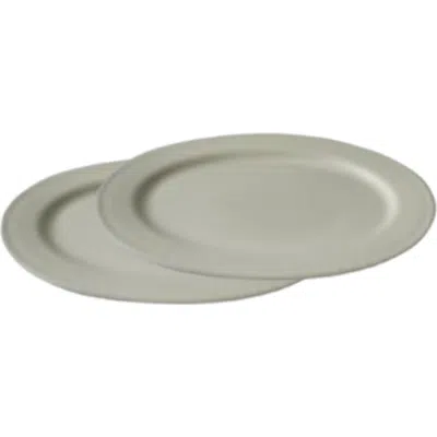 Sur La Table Kitchen Essentials Dot And Dine 2-piece Beaded Stoneware Oval Platter Set In Green