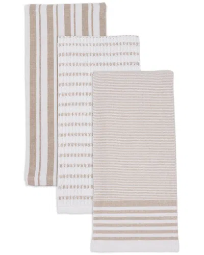 Sur La Table Kitchen Essentials Naples Dual Purpose Kitchen Towels Set Of 3 In Neutral
