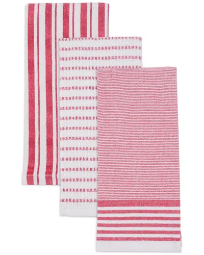 Sur La Table Kitchen Essentials Naples Dual Purpose Kitchen Towels Set Of 3 In Pink