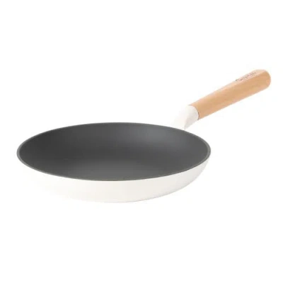 Sur La Table Kitchen Essentials Pre-seasoned Cast Iron Skillet With Wood Handle, Natural Nonstick Li In White