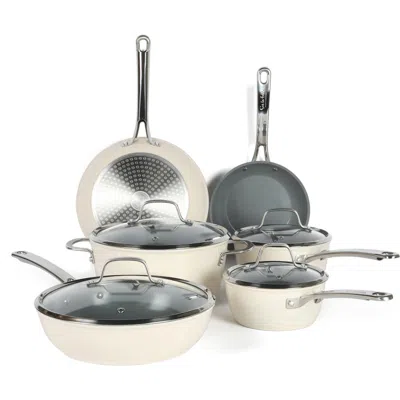 Sur La Table Kitchen Essentials Titanium Ceramic Nonstick Forged Aluminum Cookware Pots & Pans Set W In White