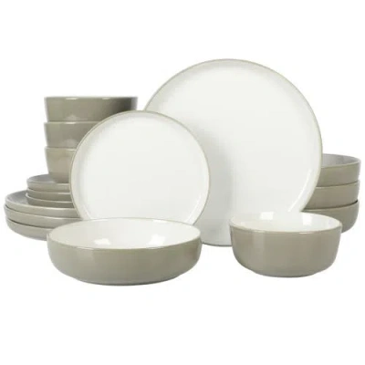 Sur La Table Kitchen Essentials Two-tone Porcelain Dinnerware Set, Dinner Plates, Dessert Plates, Di In Multi