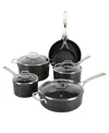Sur La Table Market 10-piece Hard-anodized Aluminum Nonstick Ceramic Cookware Set In Silver