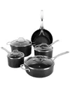 Sur La Table Market 10pc Nonstick Hard-anodized Aluminum Cookware Set In Black