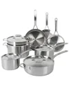 Sur La Table Pike And Pine 10pc Stainless Steel Cookware Set In Silver