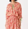 Sur La Vague Floral Contrast Blouse In Orange Floral In Multi