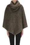 Sur Toi Embellished Eco-fur Cape In Gray