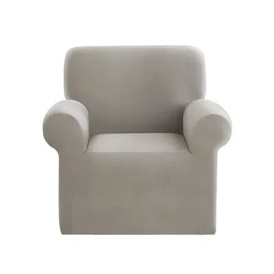 Sure Fit Box Cushion Armchair Slipcover In White