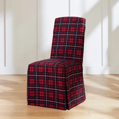 Sure Fit Box Cushion Dining Chair Slipcover In Black;red