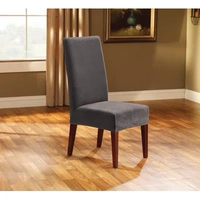 Sure Fit Box Cushion Dining Chair Slipcover In Gray