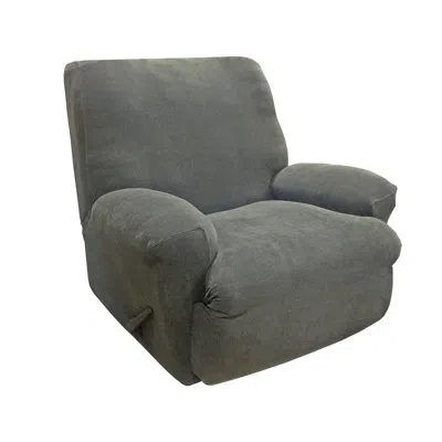 Sure Fit Box Cushion Recliner Slipcover In Gray