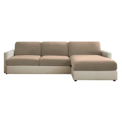 Sure Fit Box Cushion Sectional Slipcover In Brown