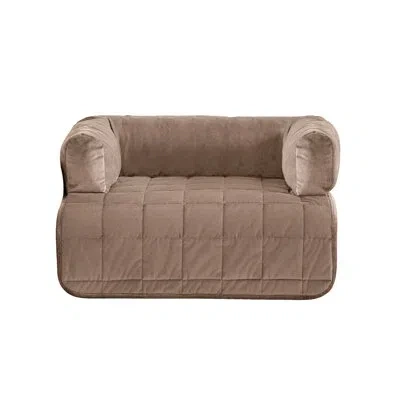Sure Fit Box Cushion Sofa Slipcover In Brown Polyester