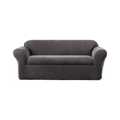 Sure Fit Box Cushion Sofa Slipcover In Gray