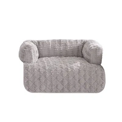 Sure Fit Box Cushion Sofa Slipcover In Gray