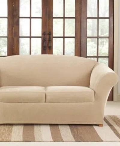 Sure Fit Stretch Pique Slipcover Collection In Taupe