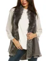 Surell Accessories Draped Vest In Gray