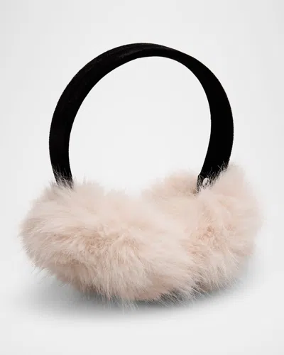 Surell Accessories Faux Fur Earmuffs W/ Velvet Band In Beige