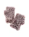 Surell Accessories Faux-fur Knit Fingerless Mittens In Grey