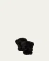 Surell Accessories Faux Fur Knitted Fingerless Mittens In Black