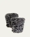 Surell Accessories Faux Fur Knitted Fingerless Mittens In Blackforst