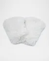 Surell Accessories Faux Fur Knitted Fingerless Mittens In White