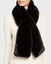 Surell Accessories Faux-fur Pull-through Scarf In Black