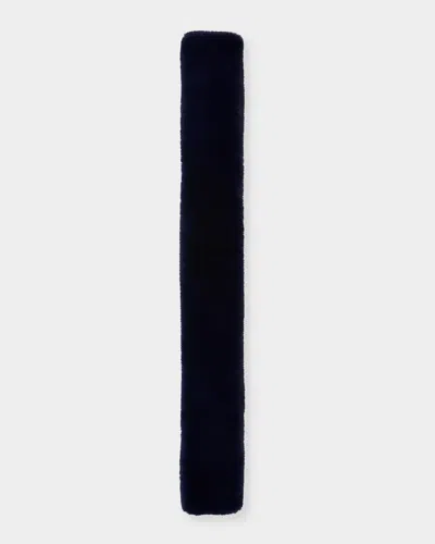 Surell Accessories Faux-fur Pull-through Scarf In Navy