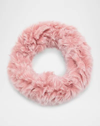 Surell Accessories Faux Rex Rabbit Knit Headband In Pink Frost