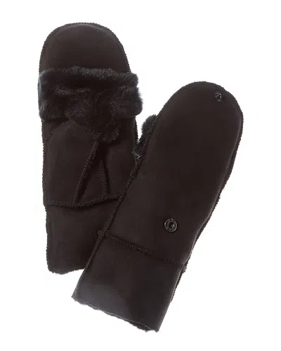 Surell Accessories Flip Top Mittens In White
