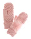 Surell Accessories Glitz Popcorn Mittens In Red