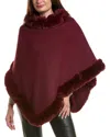 Surell Accessories Knit Poncho In Red