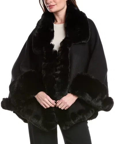 Surell Accessories Knit Ruana In Black