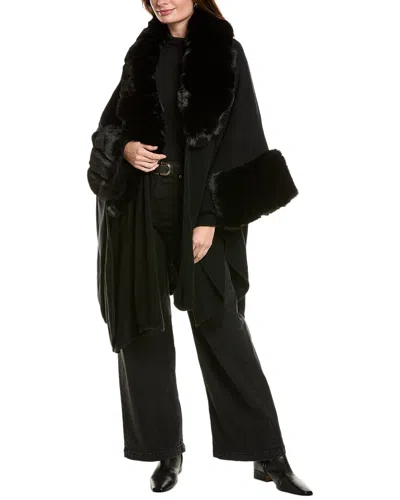 Surell Accessories Knit Ruana In Black