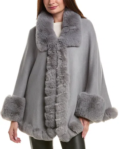 Surell Accessories Knit Ruana In Gray