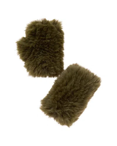 Surell Accessories Knit Texting Mittens In Green