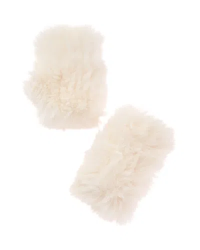 Surell Accessories Knit Texting Mittens In White