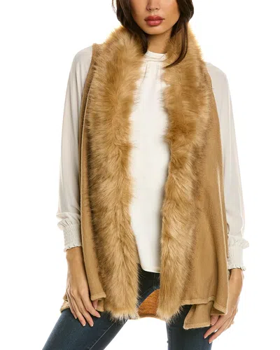 Surell Accessories Knit Vest In Brown