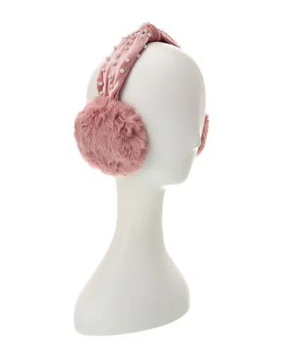 Surell Accessories Knotted Pearl Band Earmuffs In Pink