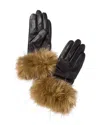 Surell Accessories Leather Gloves In Black