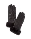 Surell Accessories Leather Gloves In Black