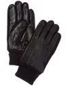 Surell Accessories Leather Gloves In Black