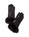 Surell Accessories Leather Gloves In Brown