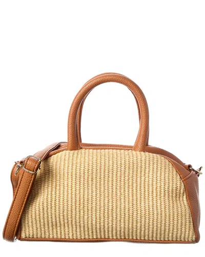 Surell Accessories Mini Bowler Straw Crossbody In Pink