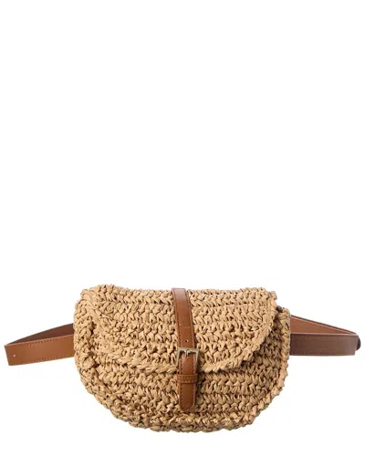 Surell Accessories Paper Straw Belt Bag In Brown