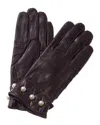 SURELL ACCESSORIES PEARL DETAIL LEATHER GLOVES