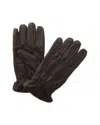 Surell Accessories Pieced Leather Gloves In Black